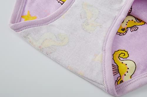 Kids Series Toddler Mermaid Soft Cotton Panties Little Girls\' Assorted Underwear (Pack of 6) Size 5 6