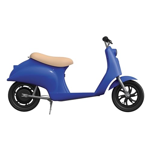 Image of Razor Electric Retro Scooter for Ages 8+, 170 lb Max Weight, Blue, w / 250W Motor, 12.5 inch Tires & 24V Battery, Up to 15 MPH, Pocket Mod - Lightweight Ride On Motorcycle Bike for Young and Teen Riders