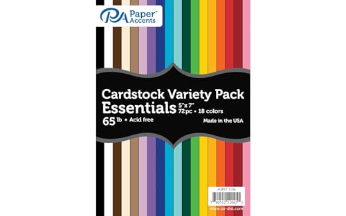 Cardstock assorti 5x7 pouces 72 feuilles de papier craft 175g pour carterie