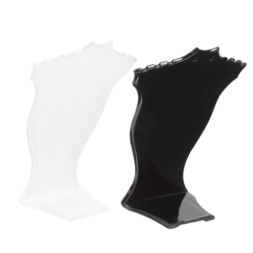 NOLITOY 2 piezas Soporte para Collar Exhibidor de Joyas Acrílico con Busto para Tienda y Hogar Negro Mate para Organizar Collares y Pendientes