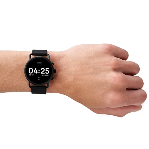 Skagen Connected Falster 3 Gen 5 Stainless Steel And Silicone Touchscreen Smartwatch, Color: Black (Model: Skt5202) #TOP5