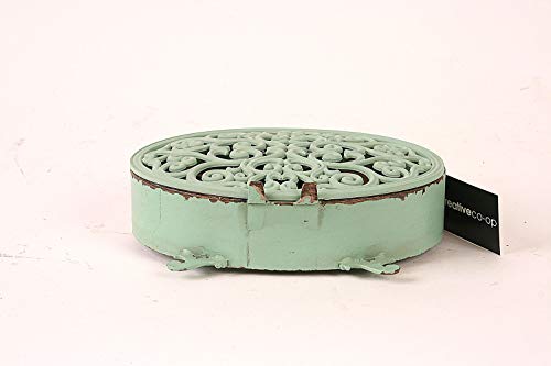 Creative Co-Op DA0797 Green Antiqued Pewter Mantel Clock thumb #4