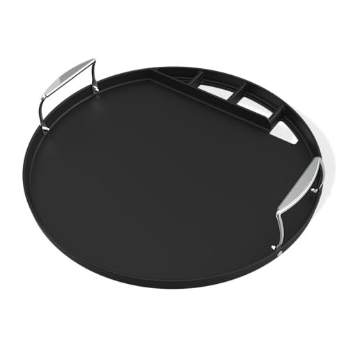 Weber Plancha Vollformat für 57 cm Holzkohlegrills - große Gusseisenfläche für Braten Gemüse und Fisch Schwarz (3400844)