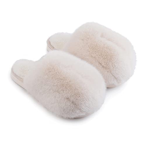 Pantoufles en coton chaud intérieur maison avec fourrure de lapin