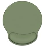 Britimes Grünes Mauspad mit Handgelenkstütze, ergonomisches Mauspad mit Rutschfester Gummiunterseite, für Zuhause, Büro, Gaming, Arbeiten, Computer, Laptop, Memory-Schaum, Polyurethan, Lycra, Grün