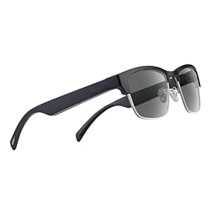 Smart Glasses Bluetooth – IP5 Waterproof Audio Sunglasses for Women and Men, Open Ear Sound Built-in Mic & Speakers, Polarized Sunglasses Lenses Smart Devices Voice Assistant (Silver)