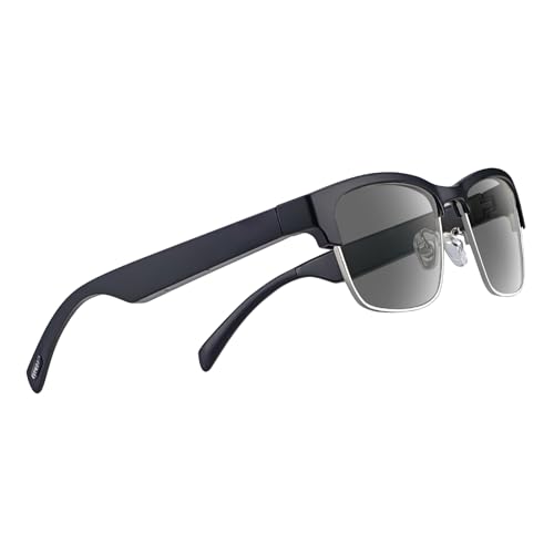 Smart Glasses Bluetooth - IP5 Waterproof Audio Sunglasses for Women and Men, Open Ear Sound Built-in Mic & Speakers, Polarized Sunglasses Lenses Smart Devices Voice Assistant (Silver) KY02 S
