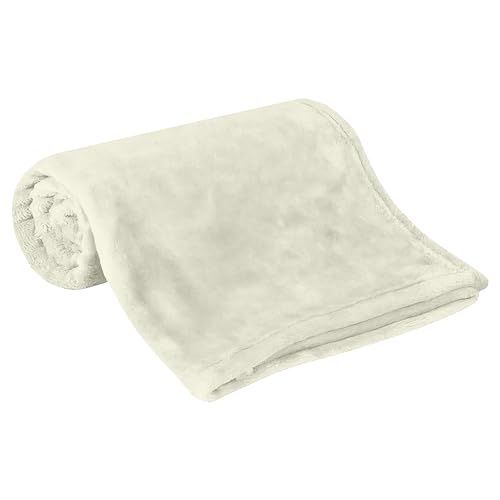Consejos para Comprar Cobijas Calientitas los 5 mejores. 44 Bluelander 1 Cobija para Bebé de Franela, Frazada Cómoda, Calientita, Cálida, Manta de 100% Poliéster Ultrasuave, Tamaño 117 x 83 cm, Calidad Premium (Perla/Liso, 117x83 cm)