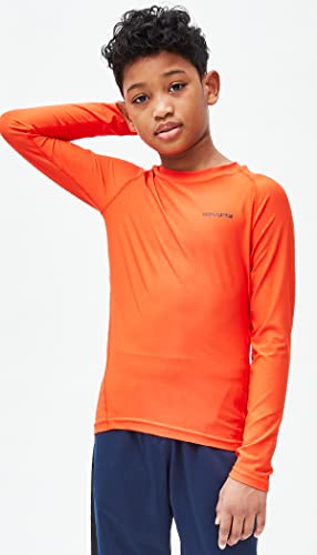Devops Youth Boys 3-Pack Compression Athletic Performance Baselayer Long Sleeve Shirts (Small, Black/Blue/Orange) #TOP5