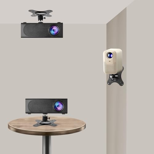 xyuayamz Beamer Halterung Wand, Beamer Wandhalterung, um 360° Verstellbar Projector Stand, Universell Einsetzbar Wandhalterung Beamer Geeignet für Heimkinos, Gaming-Räume und Büros, Metallmaterial