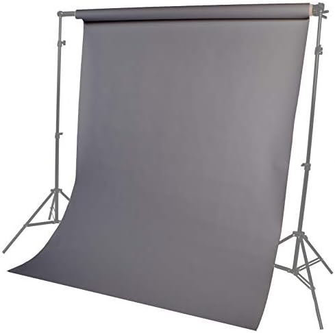 LENCARTA Seamless Background Paper Backdrop Roll 1.35m x 10m 4.4ft x 32.8ft | Grey Photo Studio Paper Roll for Portrait, Product, Pet, Drawing, Art on Thick Card Frame - PURE GRAY