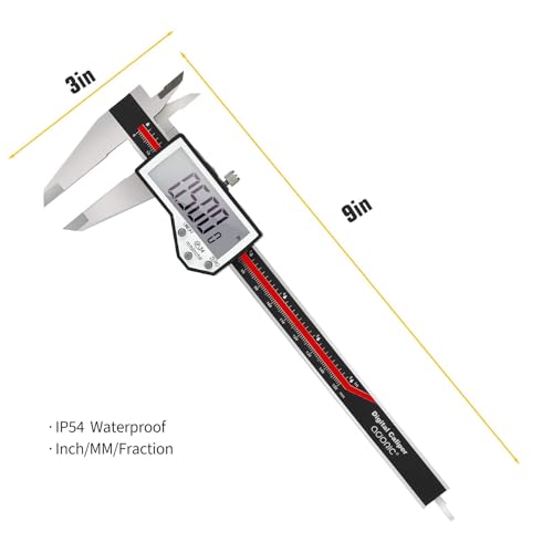 Image of Digital Caliper, 6 inch Caliper Measuring Tool Extreme Accuracy Waterproof Electronic Vernier Caliper Industrial Stainless Steel Digital, Durable Measuring Tool with Large LCD Screen