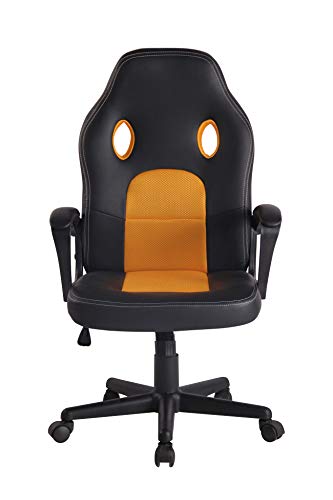 Sedia Gaming Ufficio Elbing in Similpelle I Poltrona Racing Scrivania con Braccioli E Rotelle I Poltrona Ergonomica, Colore:Nero/Giallo - Sedia gaming - Immagine 3