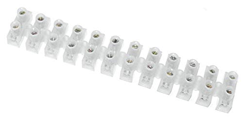 Image of Rpi shop - Terminal Strip Screw Terminal Barrier Block, 10A 12 Position Dual Row Type H Wire Connector, Insulated Electrical Wire Terminal Connector Pack of 7 Pcs (White)