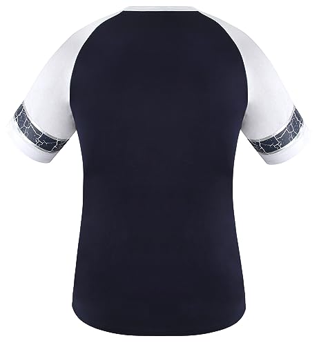 Womens City Football Fans Vintage Sporty V Neck Tee Shirts - Navy & Grey3