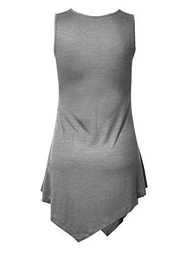 Lock and Love Women's Sleeveless Boho Tie-Dye Ombre Tunic Tank Top