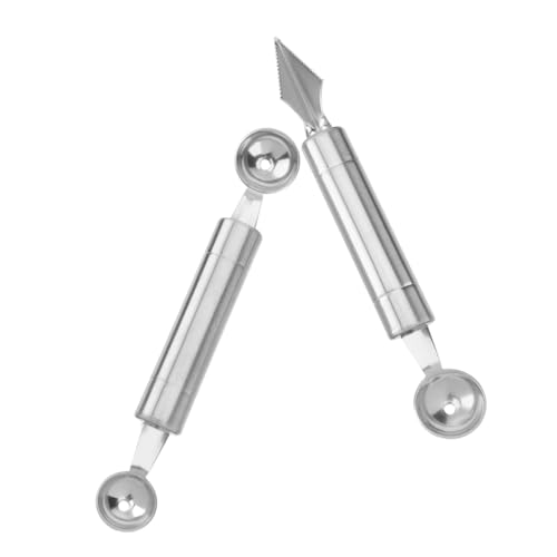 Holibanna 2Pezzi Cucchiai Acciaio Inossidabile Per Frutta Strumenti Per Intaglio e Scavatura Melone e Gelato Affettatrice Frutta Per Creazioni Gourmet