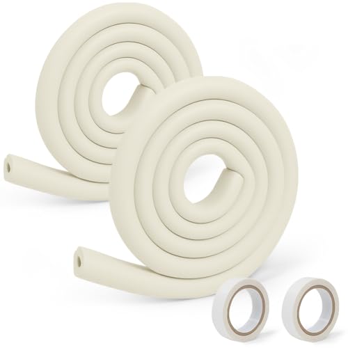 Vicloon Kantenschutz - 2 x 2M U-Förmige Baby Schaumstoff Selbstklebend, Tischkantenschutz Kinderschutz Stoßschutz für Tisch und Möbel Kanten - Beige