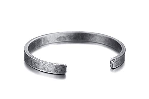 Pulseira De Aço Antigo Bracelete Masculino Viking Prata Resistente