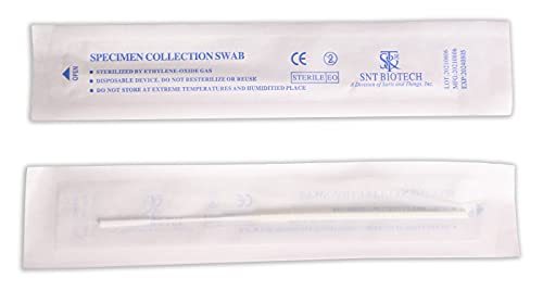 Saris and Things 5000 Pack Sterile Nasopharyngeal Swab, Nasal Swab, Sampling Flocked Swab, 80 mm Break Point, Nylon Flocking Tip