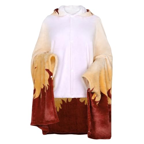 Generisch Chocolate Wearable Blanket Hoodie Anime Cosplay Warm Comfort Cape Shawl Soft Pajamas Cape Poncho 160 x 100 cm Senderismo Bufanda, Blanco, Talla única