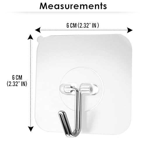 Image of Round Hooks for Wall Without Drilling, 10 Pack Self Adhesive Hooks for Wall Heavy Duty Strong Nail Free for Hanging Photo Frame Stainless Steel