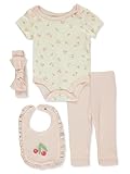 Rene Rofe Baby Girls' 4-Piece Pants Set Outfit - multi, 3-6 months