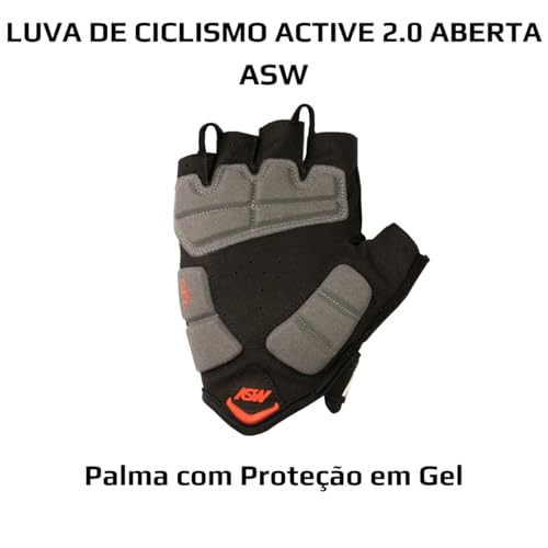 LUVA ACTIVE 2.0 ABERTA FEMININA VERMELHO PRETO (Grande)