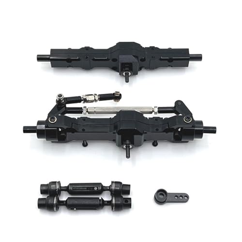 MANGRY Fit for WPL 1/10 C74 1/16 C14 C24 C34 C54 B14 B24 Front Rear Axle and Drive Shaft Serv0 Arm Set RC Car Upgrade Parts Accessories(Black)