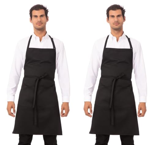 Chef Works Unisex Butcher Apron, Black, One Size (2 Pack)
