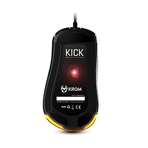 KICK -NXKICK- Mouse da gioco RGB Rainbow, sensore ottico PixArt 3327 fino a 12000 DPI, 6 livelli DPI (800-6200), software avanzato, nero - Mouse gaming - Immagine 2