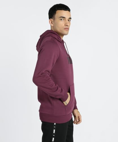 Image of Puma Cotton Men Ess Big Logo Hooded Neck Hoodie Fl (S) Mineral