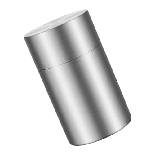 ULTECHNOVO Bote de Té Pequeño de Acero Inoxidable Doble Tapa Sellada, Contenedor de Almacenamiento Hermético para Alimentos Secos, Caja para Conservar Hojas de Té y Especias en Cocina