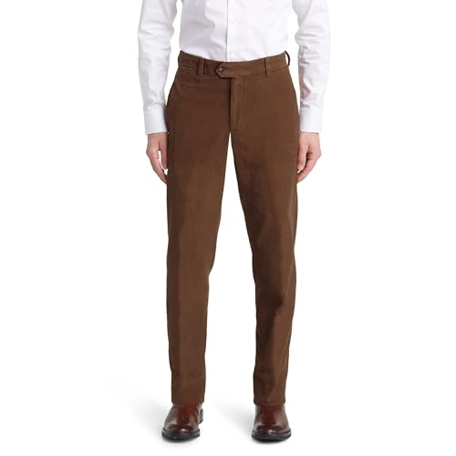 Men's Classic Fit Stretch Corduroy Dress Pants Expandable Waist