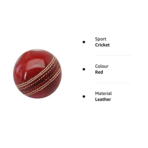 Image of Layan Sport Cricket Leather Ball (4 Piece, Red) Standard Size