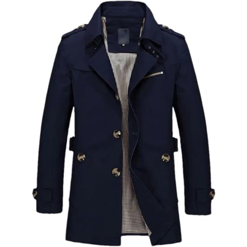 Manteau homme confortable en coton uni pour ne plus craindre le vent frais de mi-saison