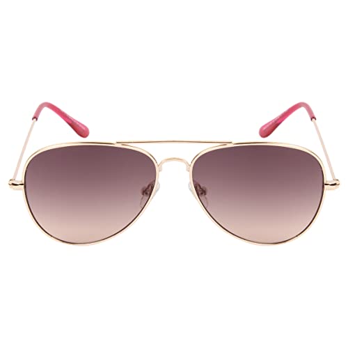 Image of Unisex UV Protected Aviator Shaped Full Rim Sunglasses With Assorted Colored Sunglasses Case, Frame - Plastic, Polycarbonate Lens