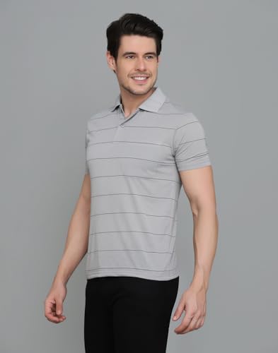 Image of INKKR Striped Polo Neck T-Shirt Dora Combo