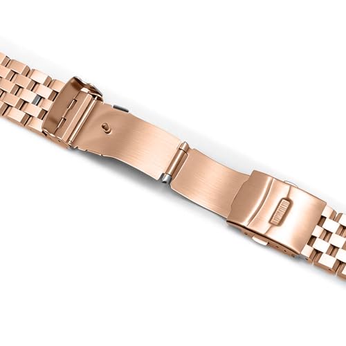 Image of Kai Tian Stainless Steel Watch Band 20 21 22 24 26 18mm for Men Women Solid Watch Bracelet Strap with Deployment Double Lock Black Silver Blue Grey Rose gold