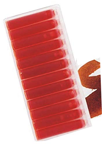 Image of NOZOMI International Standard Size Ink Cartridges with RED Ink - Set of 12 Pc. (for Fitting in Most Fountain pens)