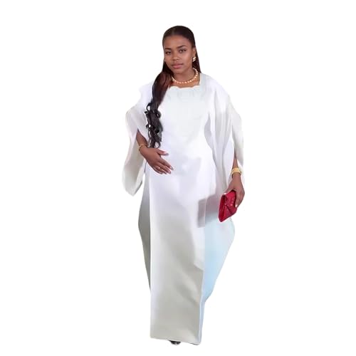 HD African Style Bell Sleeves Bubu Dress for Woman Fashion Embroidery Gown One Size