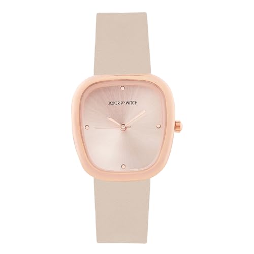 Image of Joker & Witch Verity 34mm Beige Dial 12mm Beige Faux Leather Watch for Women
