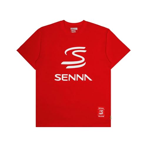 Ayrton Senna F1 Relaxed Fit Logo T-Shirt (Red, L)