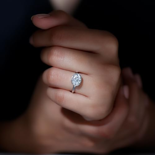 Certified Moissanite 7X9 mm Oval Engagement Ring, D-Vs1 Quality, Moissanite East West Ring (Ready to Gift)4