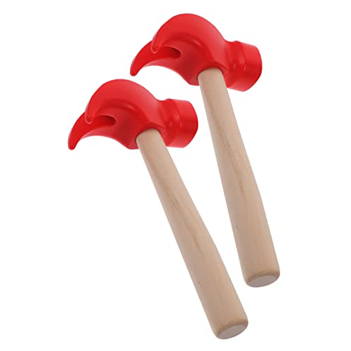 ibasenice 10 Peças De Martelo De Brinquedo Para Crianças Martelo De Plástico De Madeira Vermelha