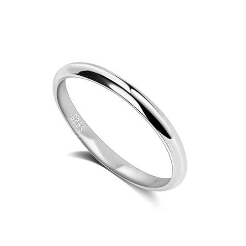 Dankadi Anneau D'alliance en 925 Argent Largeur 3.5mm Plaqué Or Taille 44 à 70MM pour Couple Époux, Bague Simple Lisse Dôme pour Femme Homme Cadeau Amour...
