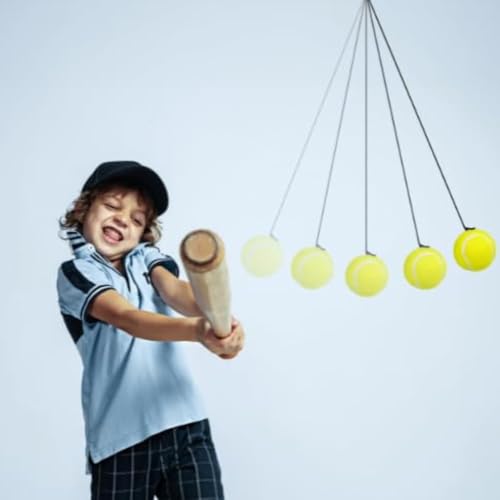 Image of Cricket Tennis Hanging Ball for Kids Easy to Hang & Ideal for Indoor and Outdoor Hanging Cricket Practice Rope Ball for Boys and Adults, Green (Pack of 1)
