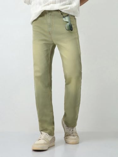 Image of Urbano Fashion Men's Straight Fit Heavy Washed Jeans Stretchable