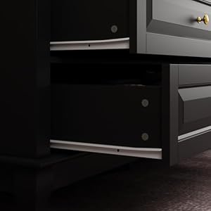 Ecacad tall 9 drawer double dresser with carved drawer fronts solid legs 551 l black modern wood storage chest of drawers for bedroom living room fitting room  urban country home decor