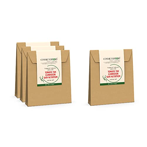 Cosmetofood Professional Tomato Tan Eliminator Skin Nutrition Facial Kit For Men And Women (Buy 3 Get 1 Facial Kit Free) Cosmetofood Professional Tomato Tan Eliminator Skin Nutrition Facial Kit For Men And Women (Buy 3 Get 1 Facial Kit Free)